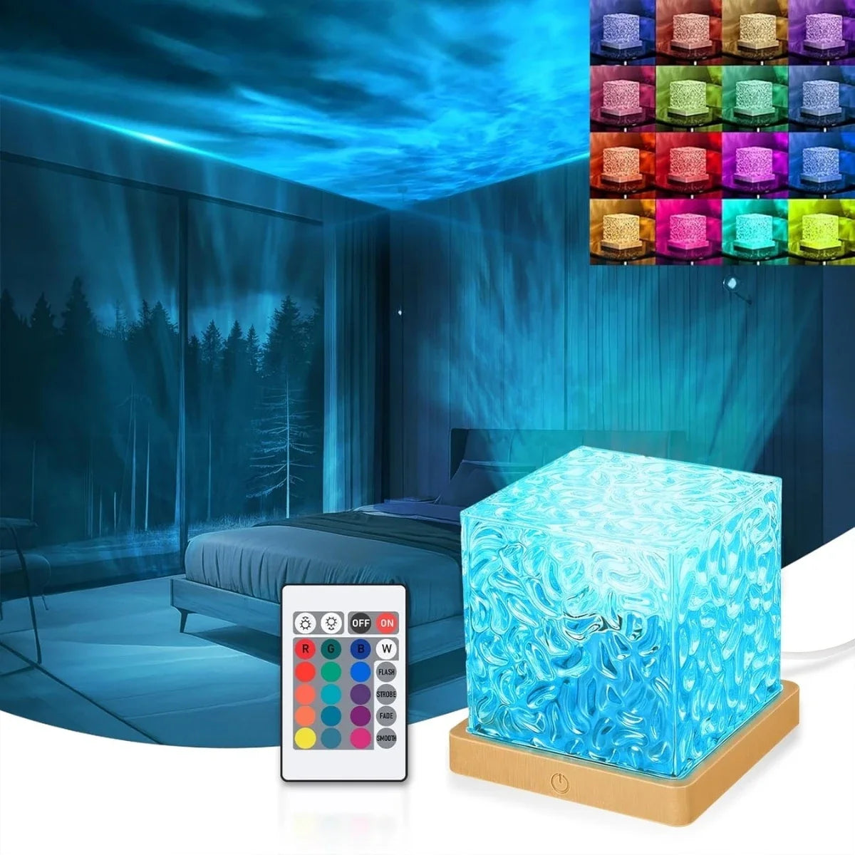 AuraRipple 16-Color Dynamic Water Lamp
