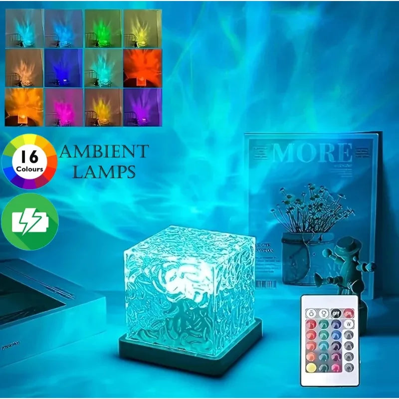 AuraRipple 16-Color Dynamic Water Lamp